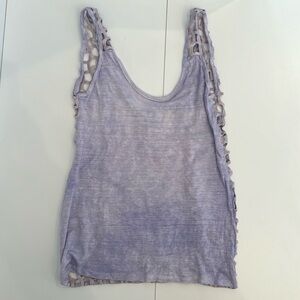 Sunday Saint Tropez Light Purple Lavender Open Back Tank Top Size Medium